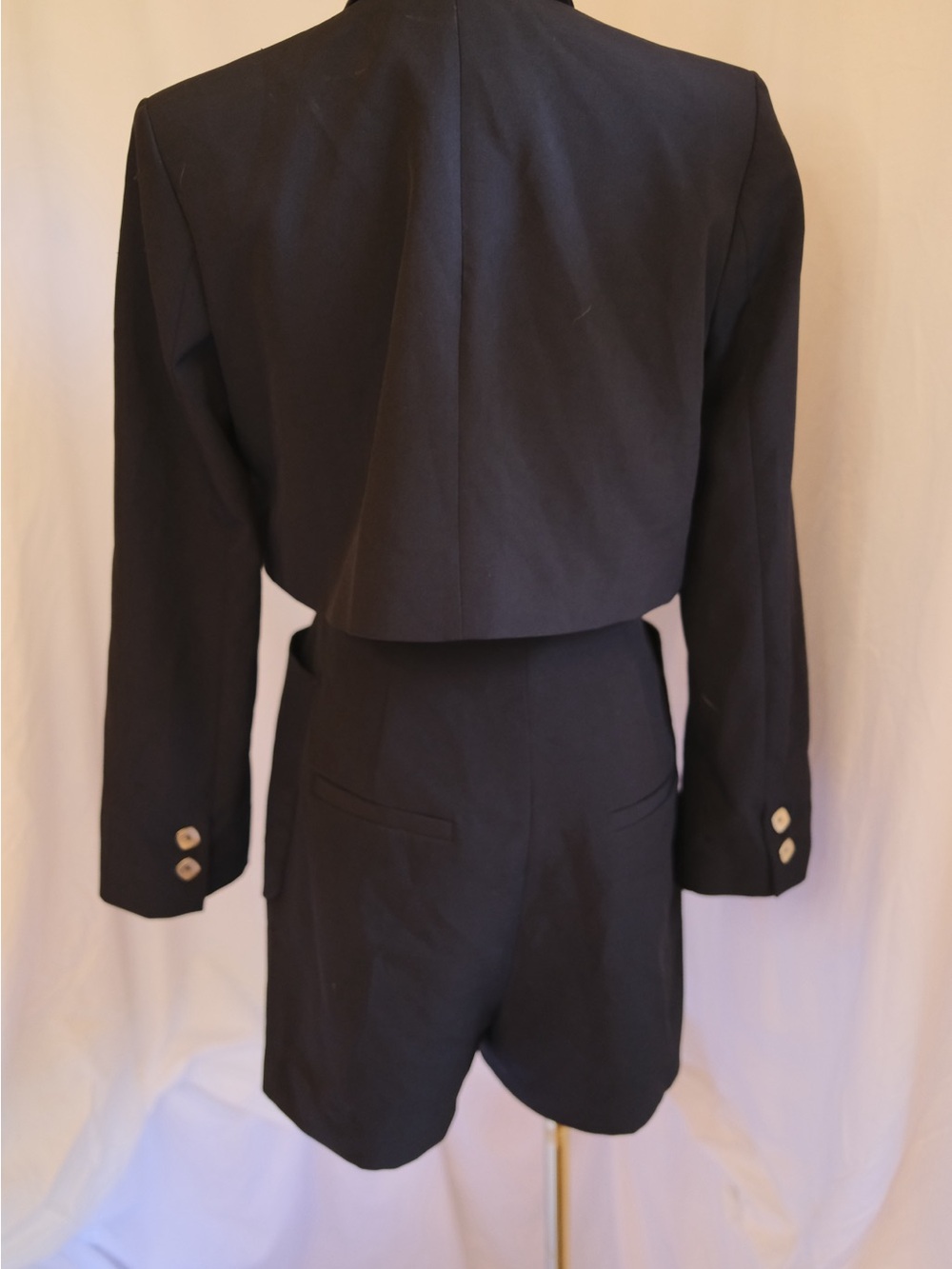 Zara Black Tuxedo Style Romper Tailored Blazer Playsuit S - Picture 8 of 10